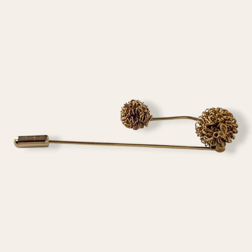(2/$20) Vintage Abstract Looped Gold Tone Stick Pin - Picture 3 of 6